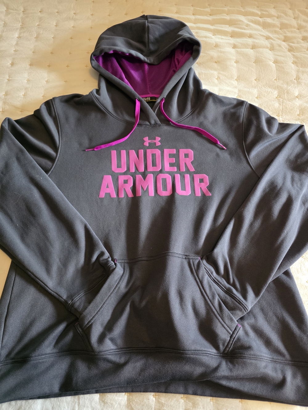 Under Armour Gray Hoodie with Pink Logo